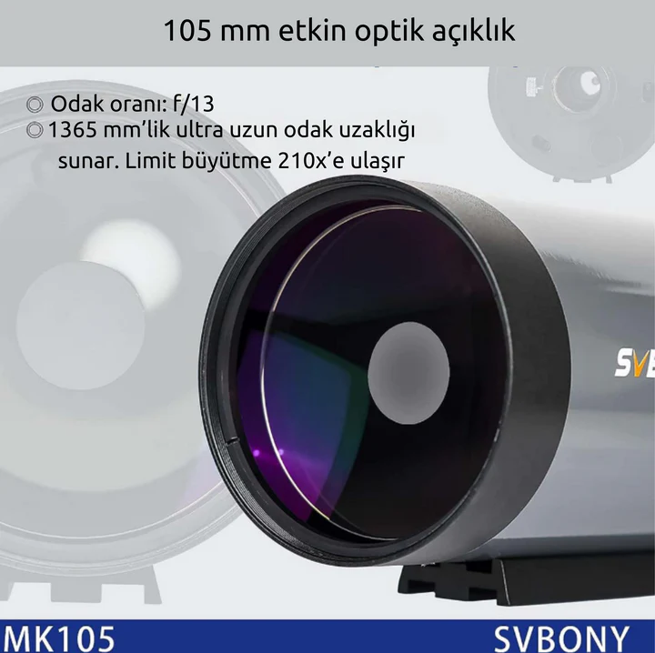 Gezegensel Görsel ve Fotoğrafçılık için SVBONY MK105 Teleskop Maksutov-Cassegrain OTA