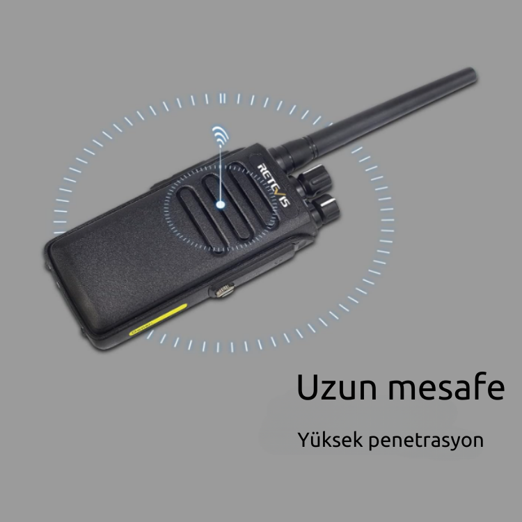 Retevis RT81 Uzun Menzilli Radyo, DMR Dijital Analog Walkie Talkie, IP67 Su Geçirmez, 2200 mAh Taşınabilir Radyo