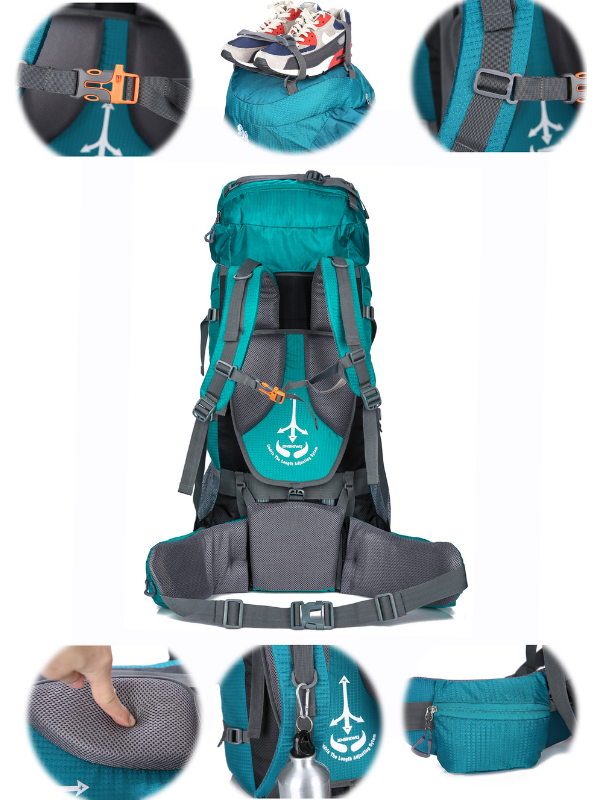 Ultra Dayanıklı Su Geçirmez Trekking Çantası – Ergonomik Tasarım, MOLLE Sistemi, 80L Kapasite