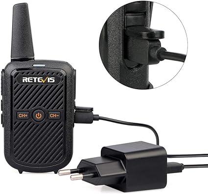 Retevis RT15 可充电专业便携式收音机（黑色，1 对）