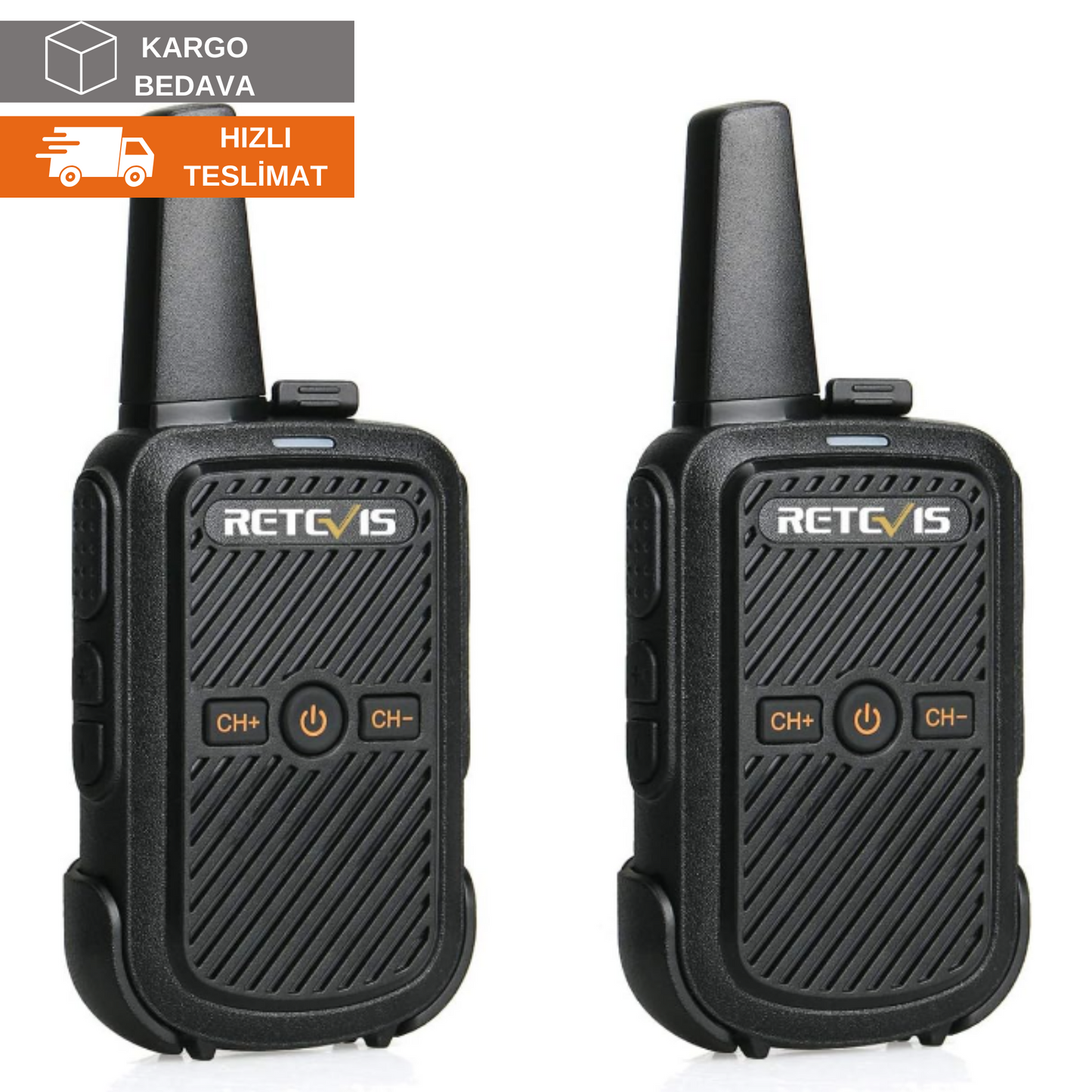 Retevis RT15 可充电专业便携式收音机（黑色，1 对）