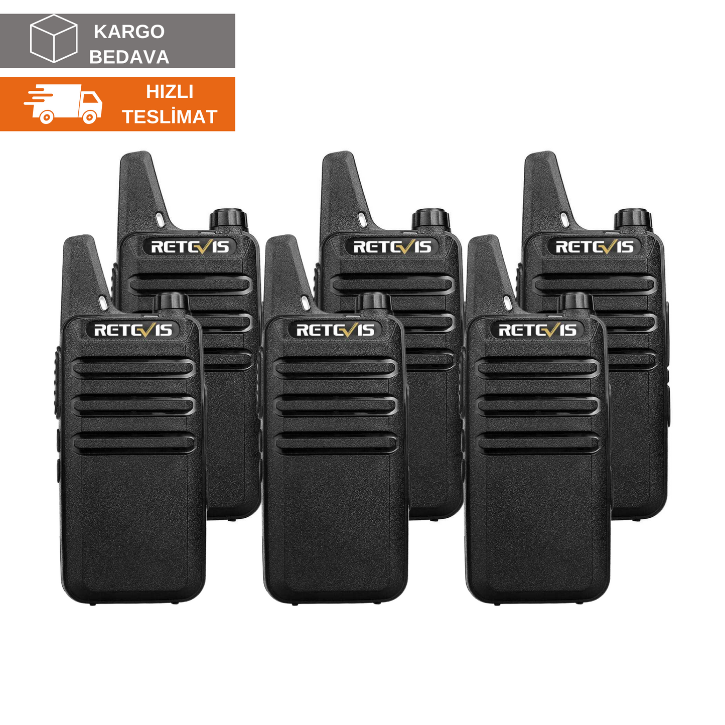 Retevis RT622 对讲机，超轻 PMR446，VOX，16 通道，双向无线电，（黑色，6 件）